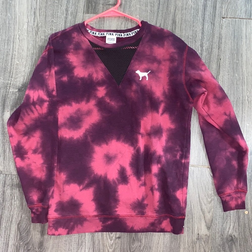 Tie dye pink crew neck